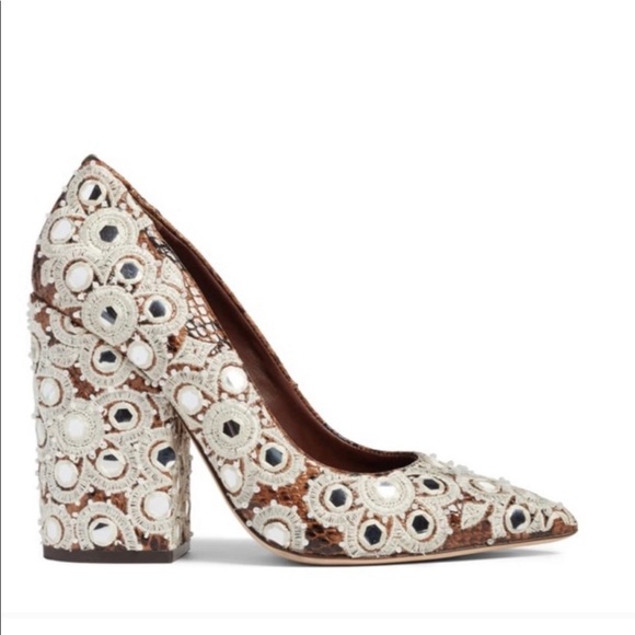 Tory Burch Francesca Roccia Python heels - Picture 1 of 12